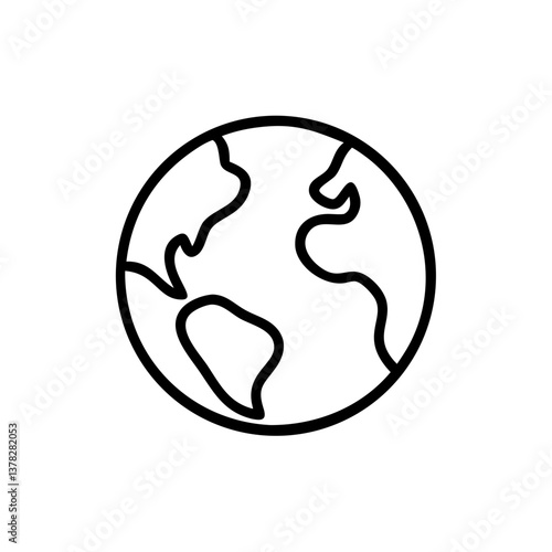 Outline of the Earth in a Simple Style  