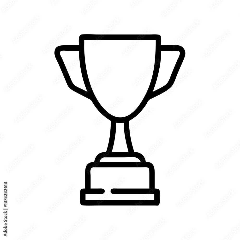 Trophy icon symbolizing victory and achievement against a white background Trophy icon symbolizing victory and achievement against a white background