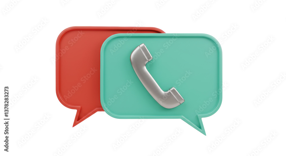 Isolated Chat Bubbles with Phone Icon for Communication Isolated Chat Bubbles with Phone Icon for Communication