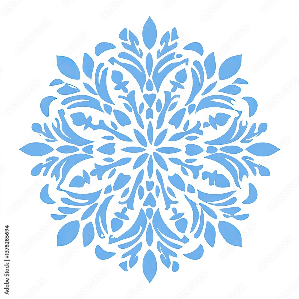 Decorative light blue snowflake design Decorative light blue snowflake design