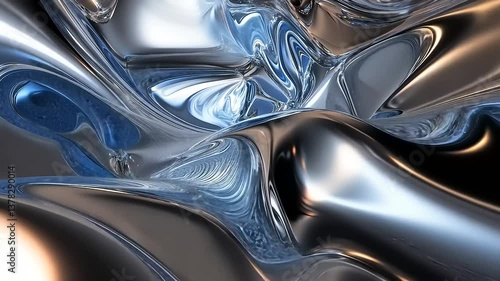 Wallpaper Mural Abstract metallic fluid textures swirling dynamically, creating a visually captivating scene Torontodigital.ca