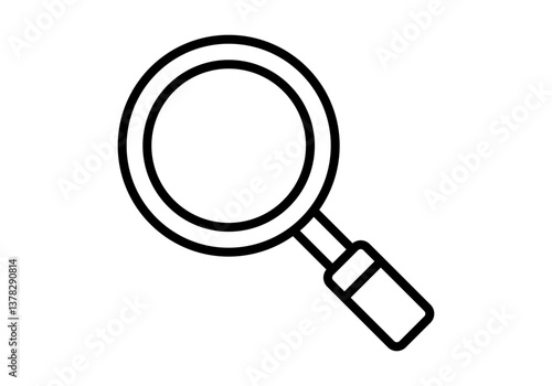 Icono negro de lupa en fondo blanco