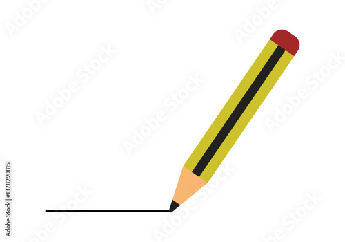Lápiz amarillo y negro haciendo trazado