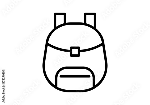 Icono negro de mochila de viaje