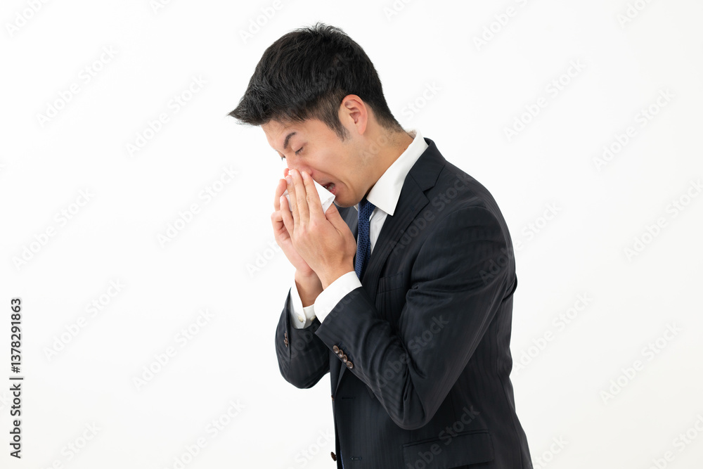 体調不良の男性 体調不良の男性
