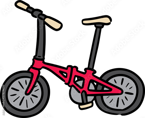 Illustration of folding bicycle
