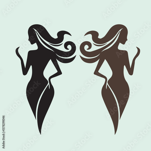 Silhouette of a sexy girl	
