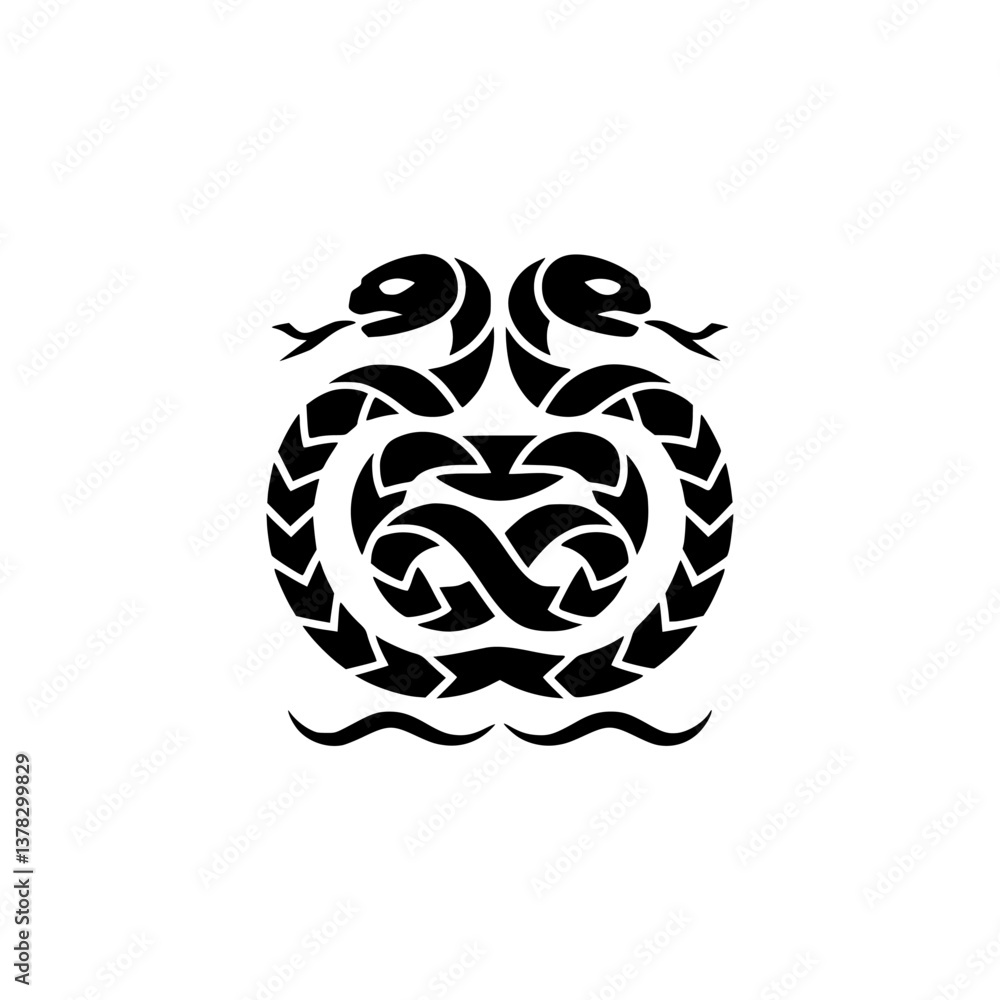 Celtic Serpent Symbol: Minimalist Design, Black and White, Logo Element Celtic Serpent Symbol: Minimalist Design, Black and White, Logo Element