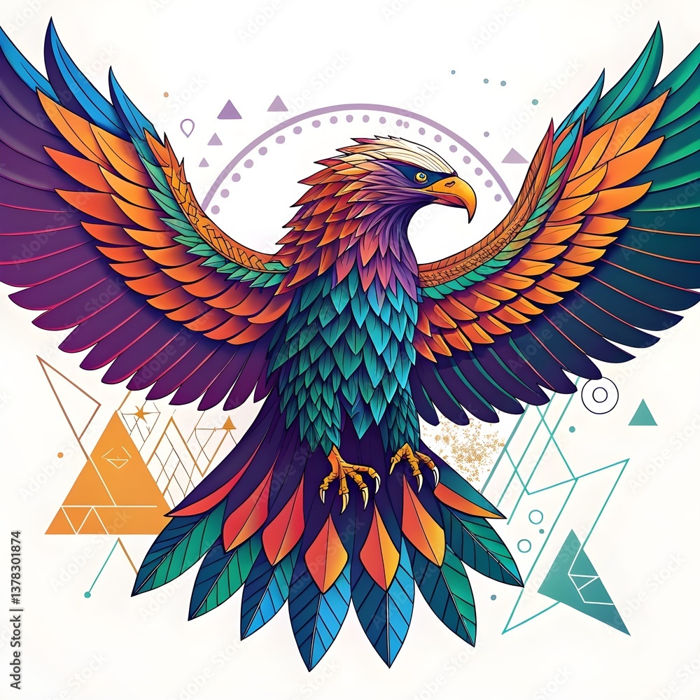 Obraz premium colorful eagle concept in a vector art style