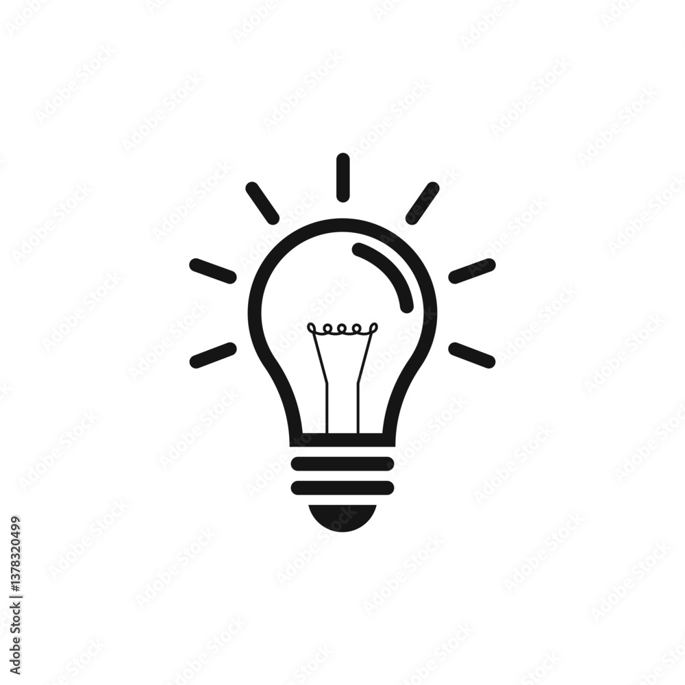 Light bulb vector icon outline Light bulb vector icon outline