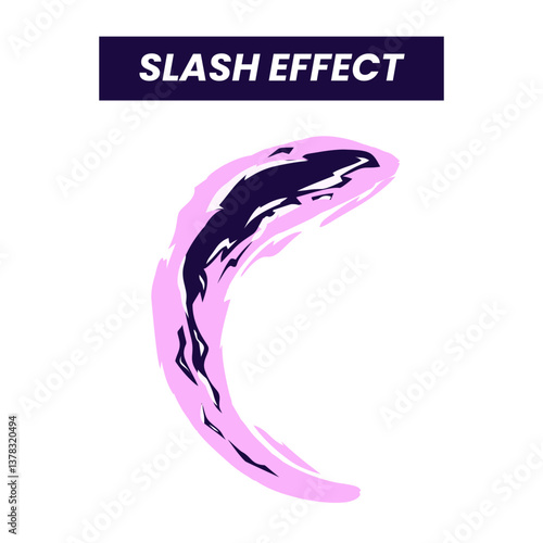 A purple background with a purple circle in the middle. The circle is labeled "Slash Effect"