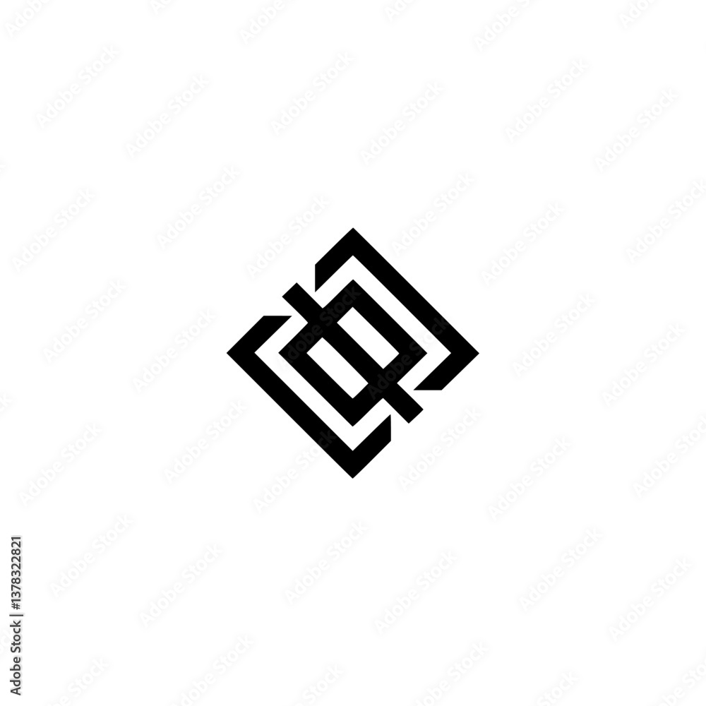 Minimalist Geometric Logo Design, Black Lines on White Background Minimalist Geometric Logo Design, Black Lines on White Background