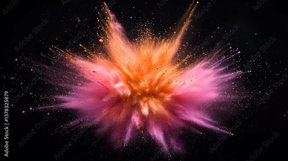 Fototapeta premium Art of Colorful Powder Explosion and Colorful Carnival with Powder Spraying Powder 