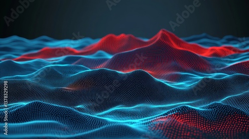 In a futuristic aerial scan, the Grand Canyon is visualized with holographic overlays that reveal geological layers, and the Colorado River is depicted in glowing digital lines, characteristic of a