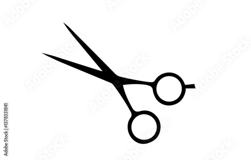 Professional Hairdressing Scissors with Finger Rings and Sharp Blades, Specialized Tools for Hair Cutting and Grooming.