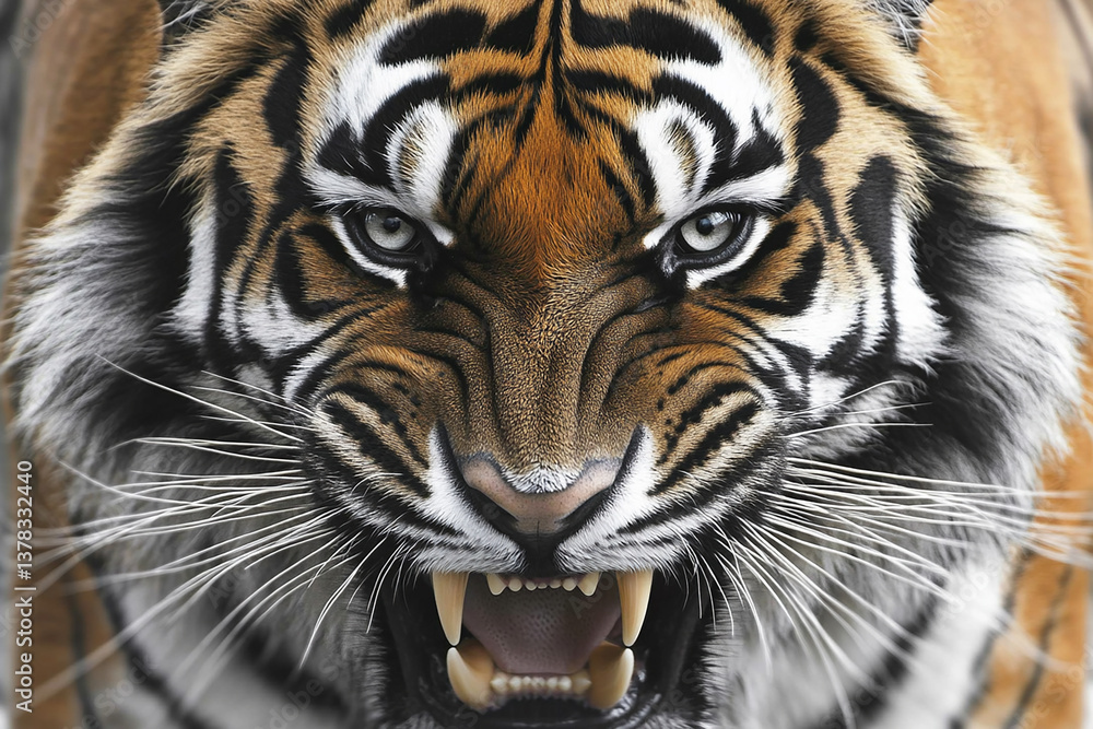 Tiger close-up, fierce tiger, Tiger close-up, fierce tiger,