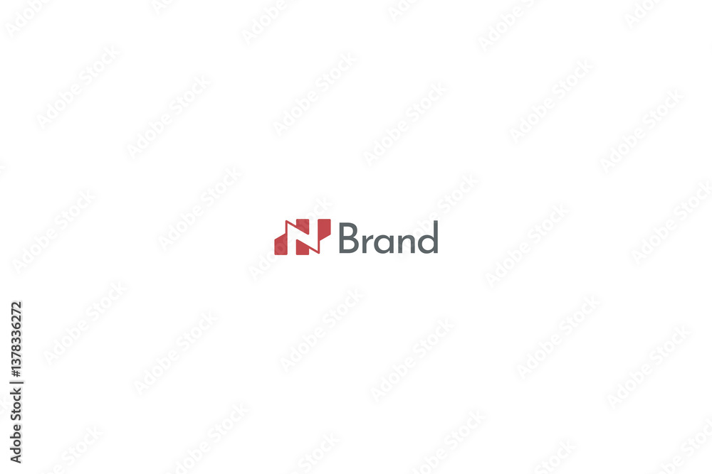 Letter N Building Structure monogram with white background. Letter N Building Structure monogram with white background.