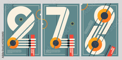 Numeric poster design Bauhaus Style