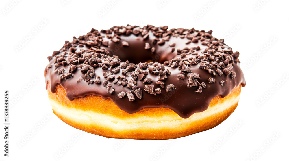 Chocolate frosted donut with sprinkles, bakery dessert, cut out transparent Chocolate frosted donut with sprinkles, bakery dessert, cut out transparent