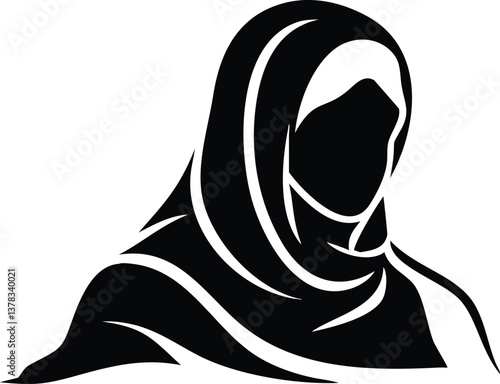Muslim Woman Silhouette, Hijab Fashion, Elegant Style, Transparent Background
