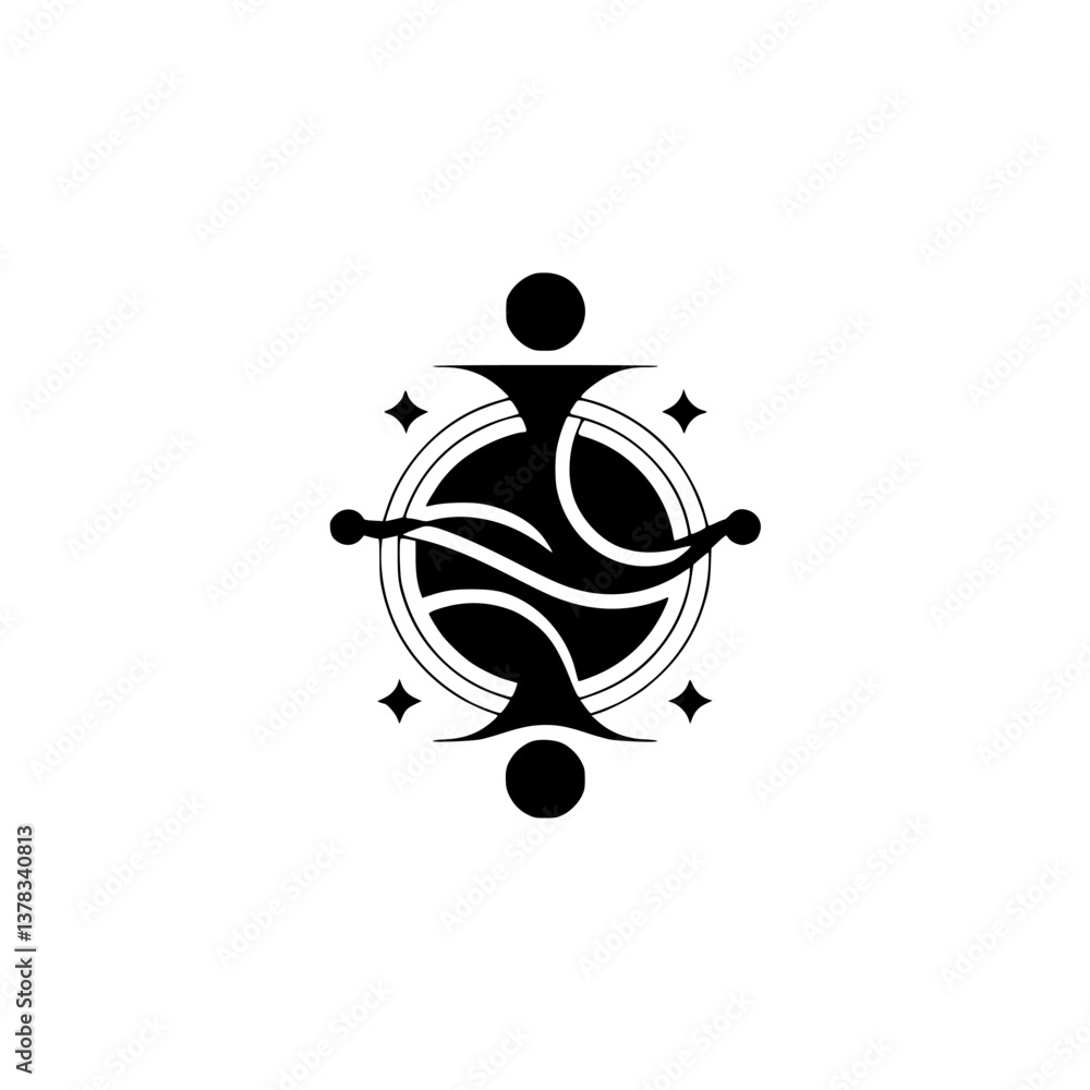 Abstract Geometric Logo Design: Elegant Black & White Emblem Abstract Geometric Logo Design: Elegant Black & White Emblem