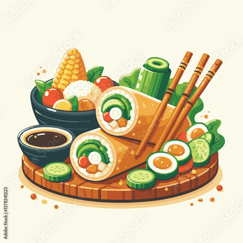 food, spring, meal, cuisine, asian, appetizer, dinner, snack, dish, fried, roll, vegetable, fresh, sauce, delicious, chinese, plate, asia, stuffed, vegetarian, traditional, vietnamese, spring rolls, c