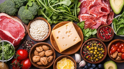 Culinary delights fresh ingredients kitchen table food photography vibrant setting overhead view gourmet concept