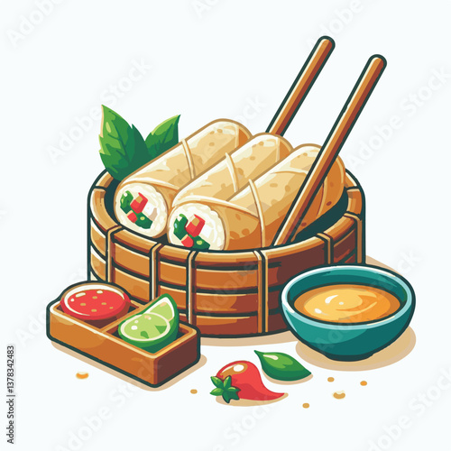 food, spring, meal, cuisine, asian, appetizer, dinner, snack, dish, fried, roll, vegetable, fresh, sauce, delicious, chinese, plate, asia, stuffed, vegetarian, traditional, vietnamese, spring rolls, c