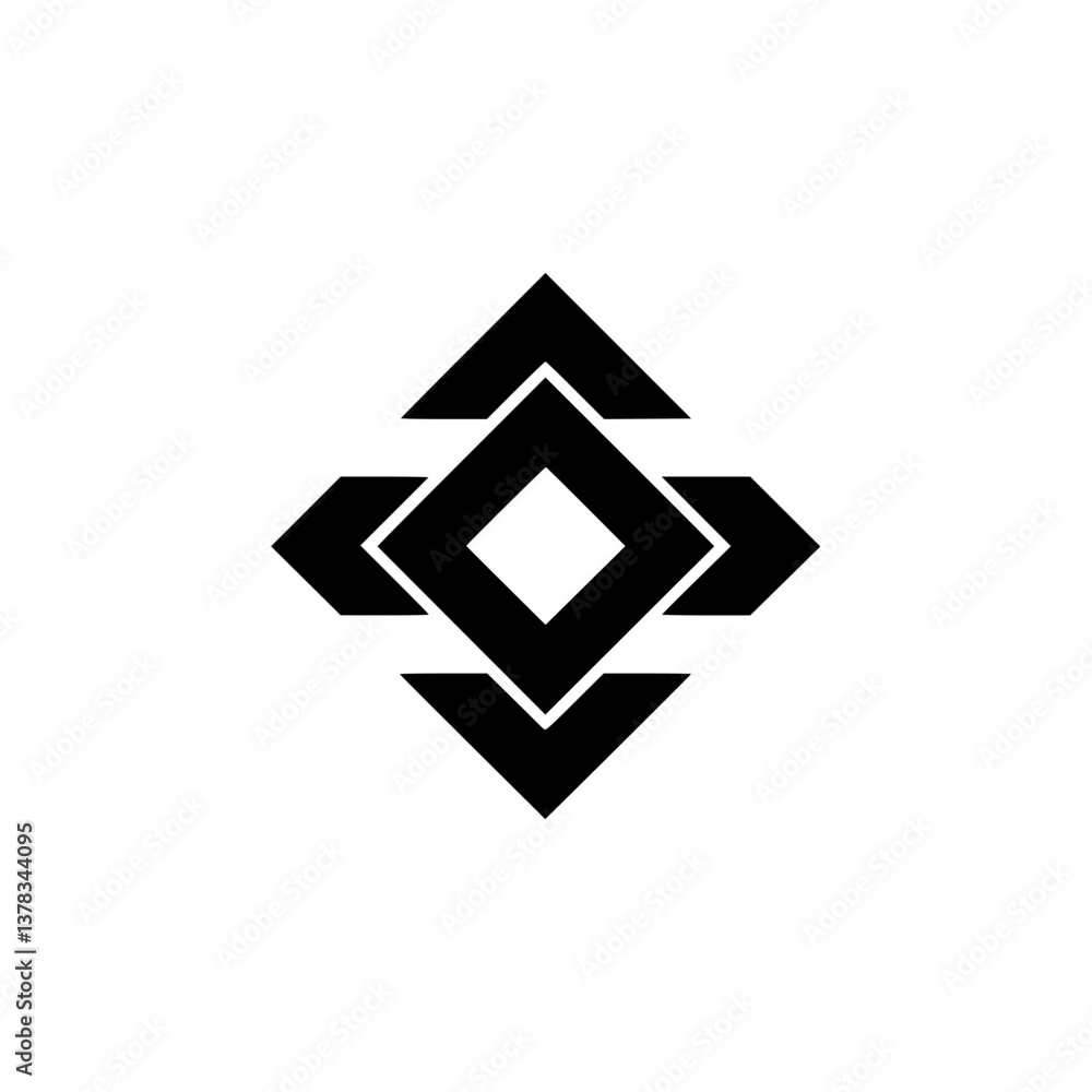 Fototapeta premium Geometric Black & White Logo Design Element