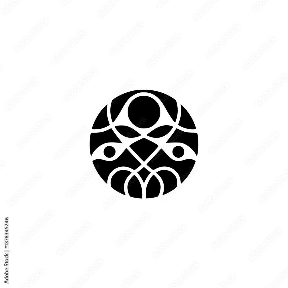 Abstract Black & White Circle Design, Minimalist Logo Concept Abstract Black & White Circle Design, Minimalist Logo Concept