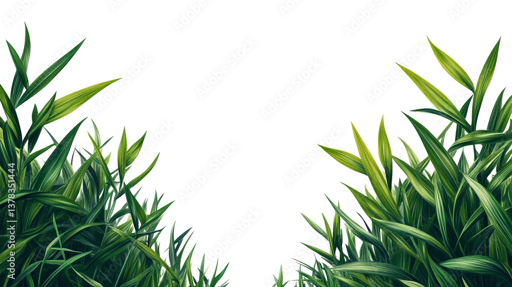 Fresh grass with long leaves for decoration, cut out transparent Fresh grass with long leaves for decoration, cut out transparent