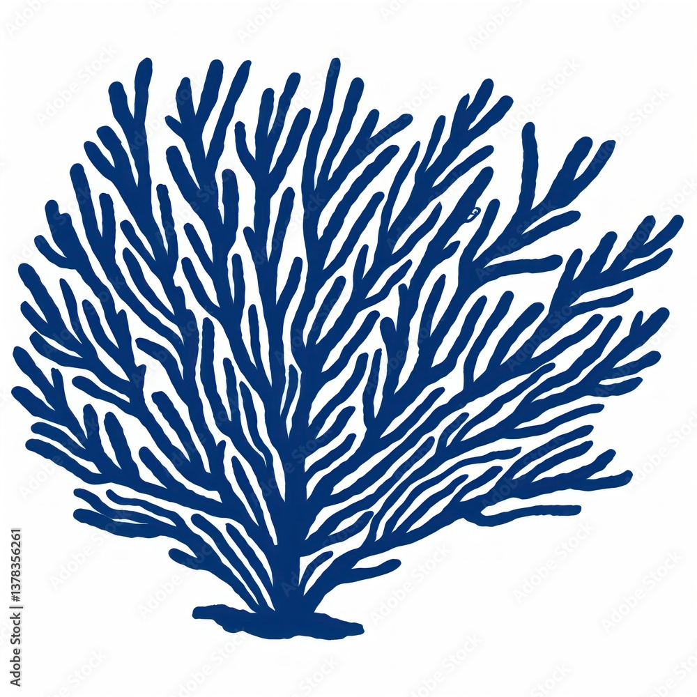 Fototapeta premium Blue coral art illustration nature.