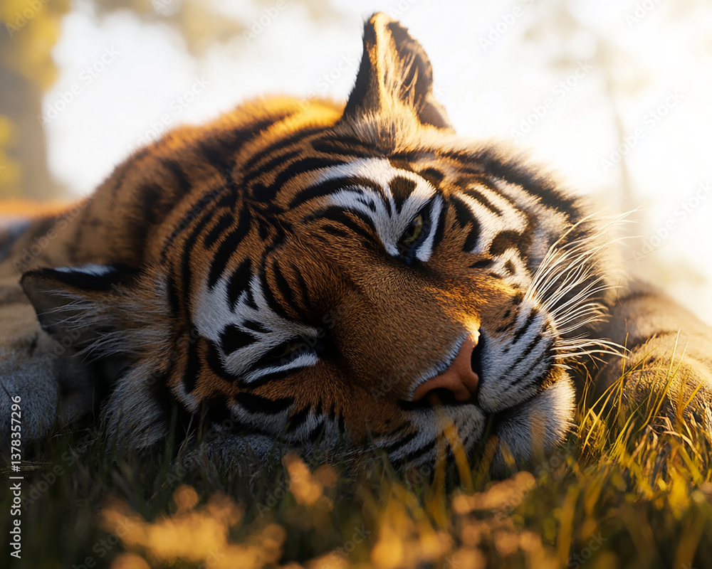 Obraz premium Tiger close-up, fierce tiger,