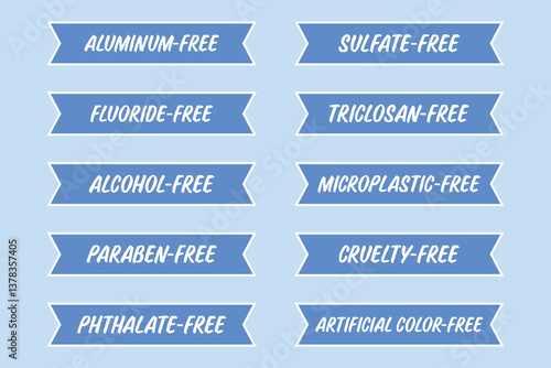 Isolated set of blue Labels templates
