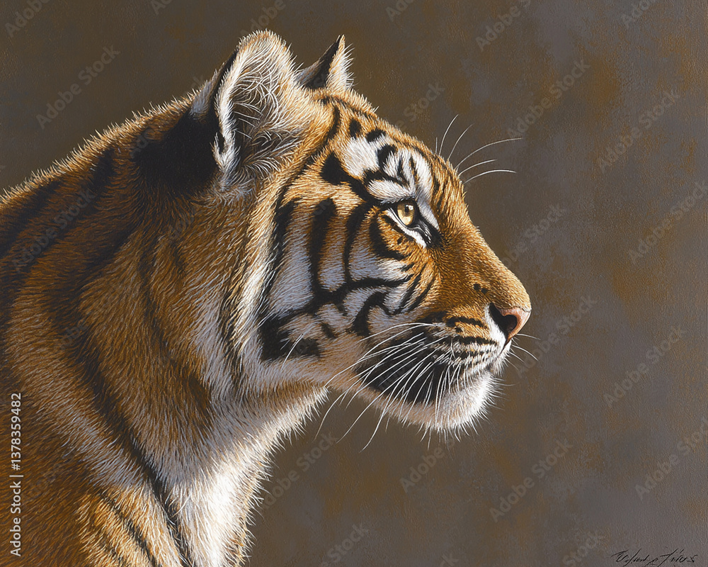 Obraz premium Tiger close-up, fierce tiger,