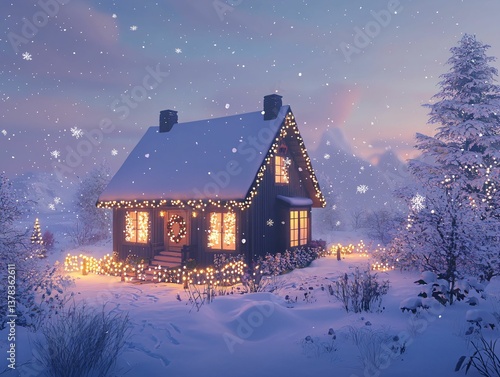 Wallpaper Mural Cozy Christmas Cabin Torontodigital.ca