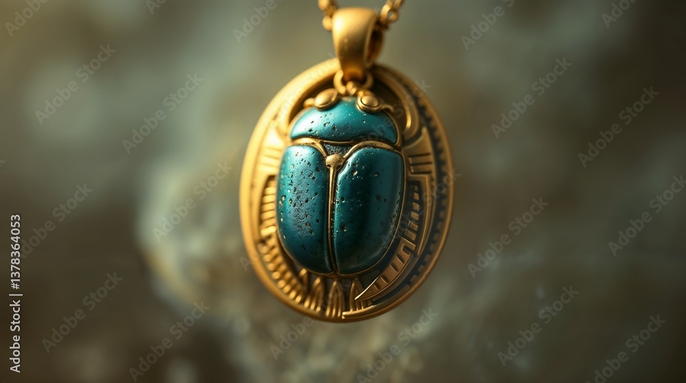 Close-up of an ornate beetle pendant with emerald details on a textured background, Scarab Beetle, Scarab Close-up of an ornate beetle pendant with emerald details on a textured background, Scarab Beetle, Scarab