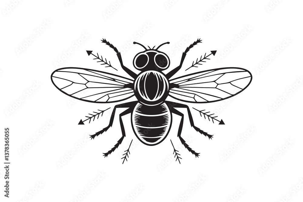 Obraz premium bee Black and White Vector