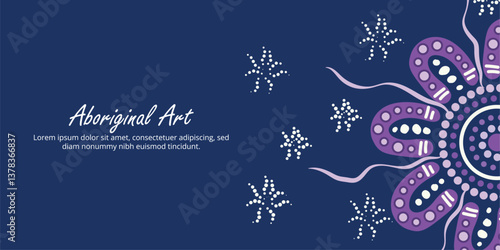 A vector format banner highlighting the unique artistry of Aboriginal dot design