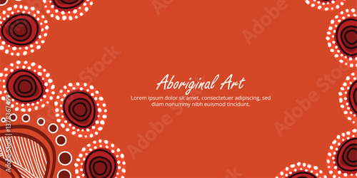 Artwork for a banner in vector format, embracing the beauty of Aboriginal dot motifs