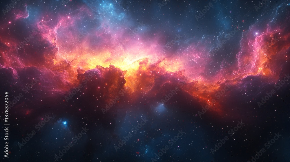 Fototapeta premium Colorful Cosmic Nebula in Deep Space