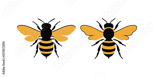 Cartoon bee illustration flying with honey, cute and colorful insect in 3D style