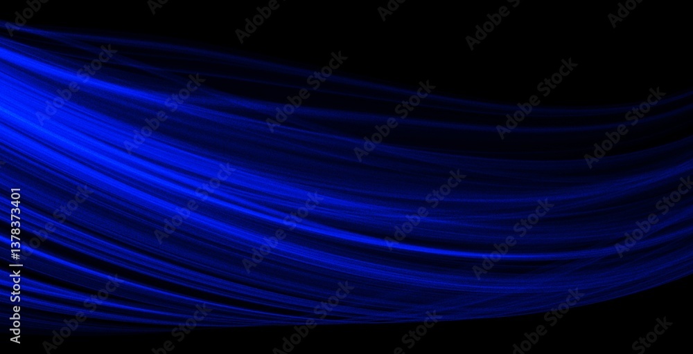 Fototapeta premium Blue abstract light background lines design with grainy dynamic glowing energy speed fluid wavy dark texture backdrop glow vibrant technology banner
