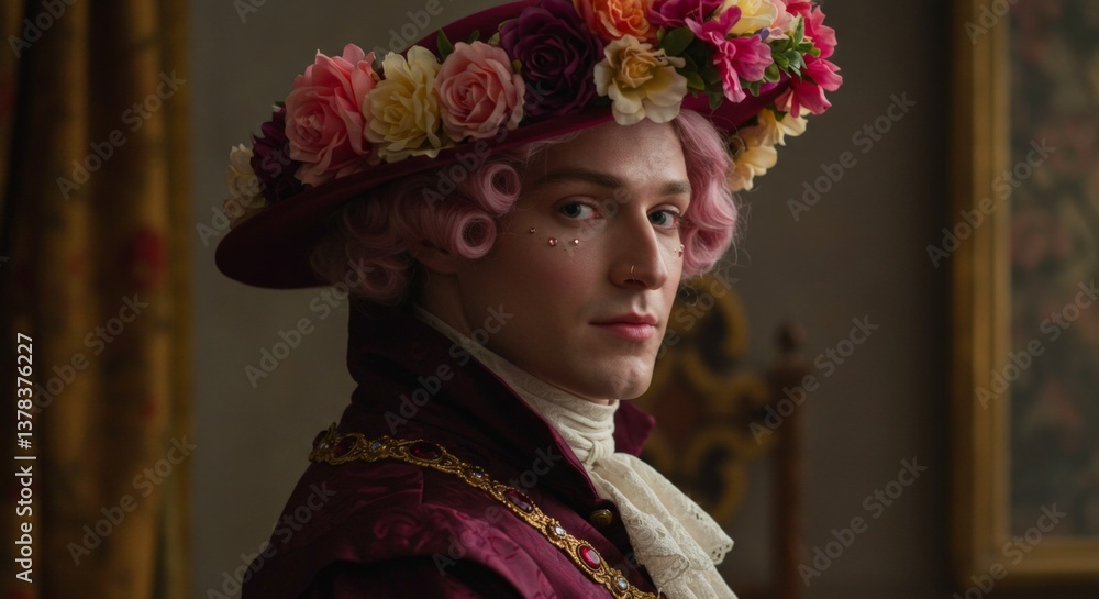 Rococo Gentleman with Floral Hat Rococo Gentleman with Floral Hat