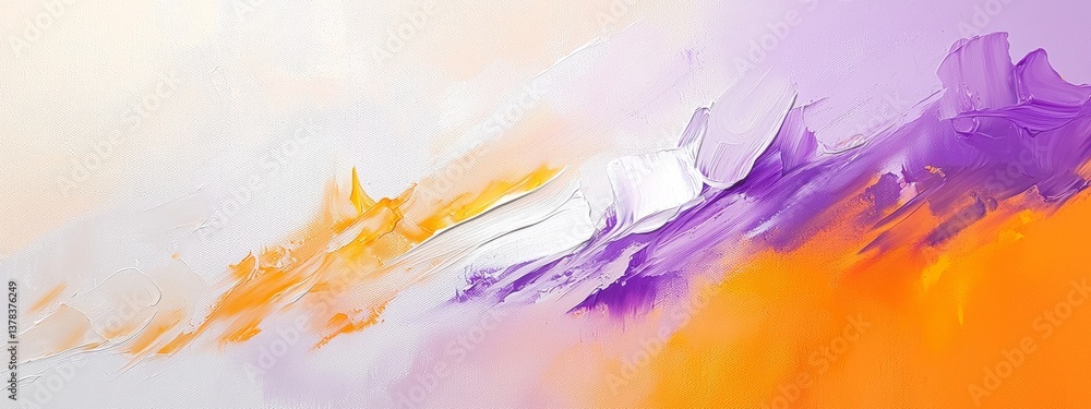 Obraz premium Abstract textured background featuring purple, orange, and white hues.