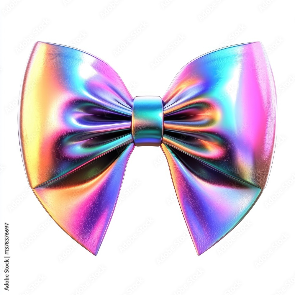 Holographic iridescent bow Holographic iridescent bow