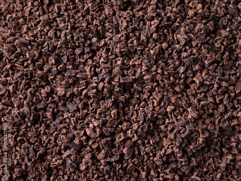 close up Organic Cacao nibs or Cacao chips. close up Organic Cacao nibs or Cacao chips.