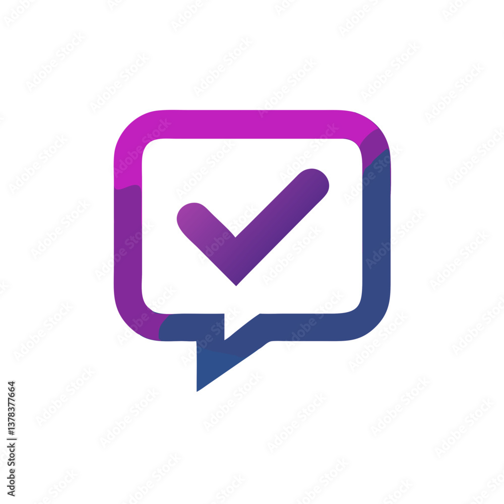 a Check mark inside a speech bubble, representing approval or confirmation a Check mark inside a speech bubble, representing approval or confirmation