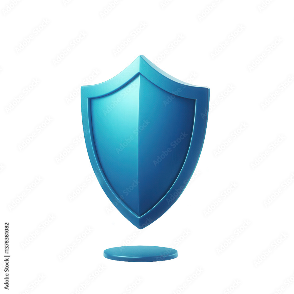 A light blue, three-dimensional shield icon. transparent background A light blue, three-dimensional shield icon. transparent background