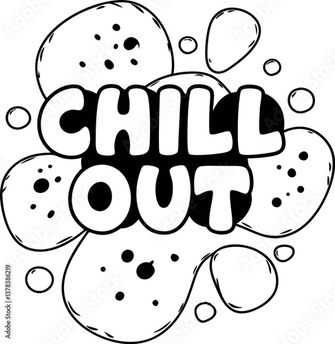 flat chillout lettering design
